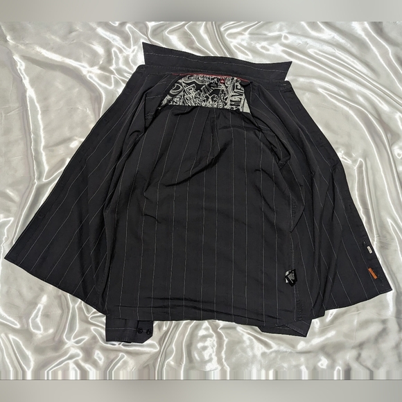 Vintage Quiksilver Men's Charcoal Gray Long Sleeve Collared Button Shirt Jacket - Picture 5 of 12
